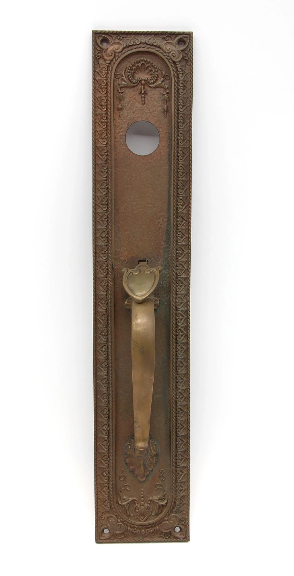 Pair Of Antique 18 In. Neoclassical Copper Entry Bronze Door Pulls 4 Pair Of Antique 18 In. Neoclassical Copper Entry Bronze Door Pulls - Image 2