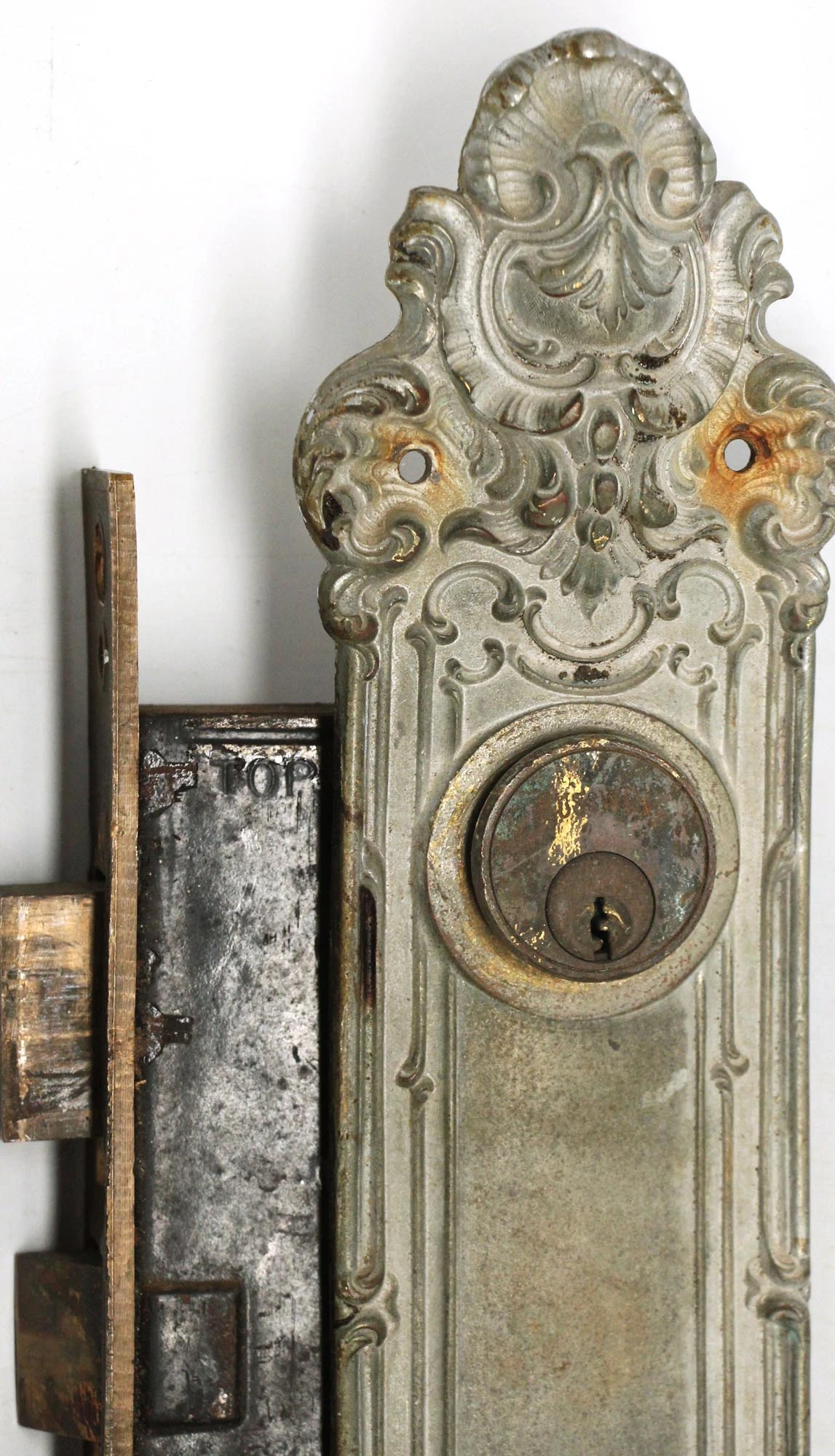 Victorian 18 In. Bronze Yale & Towne Pulls With Lock 4 Victorian 18 In. Bronze Yale & Towne Pulls With Lock - Image 2