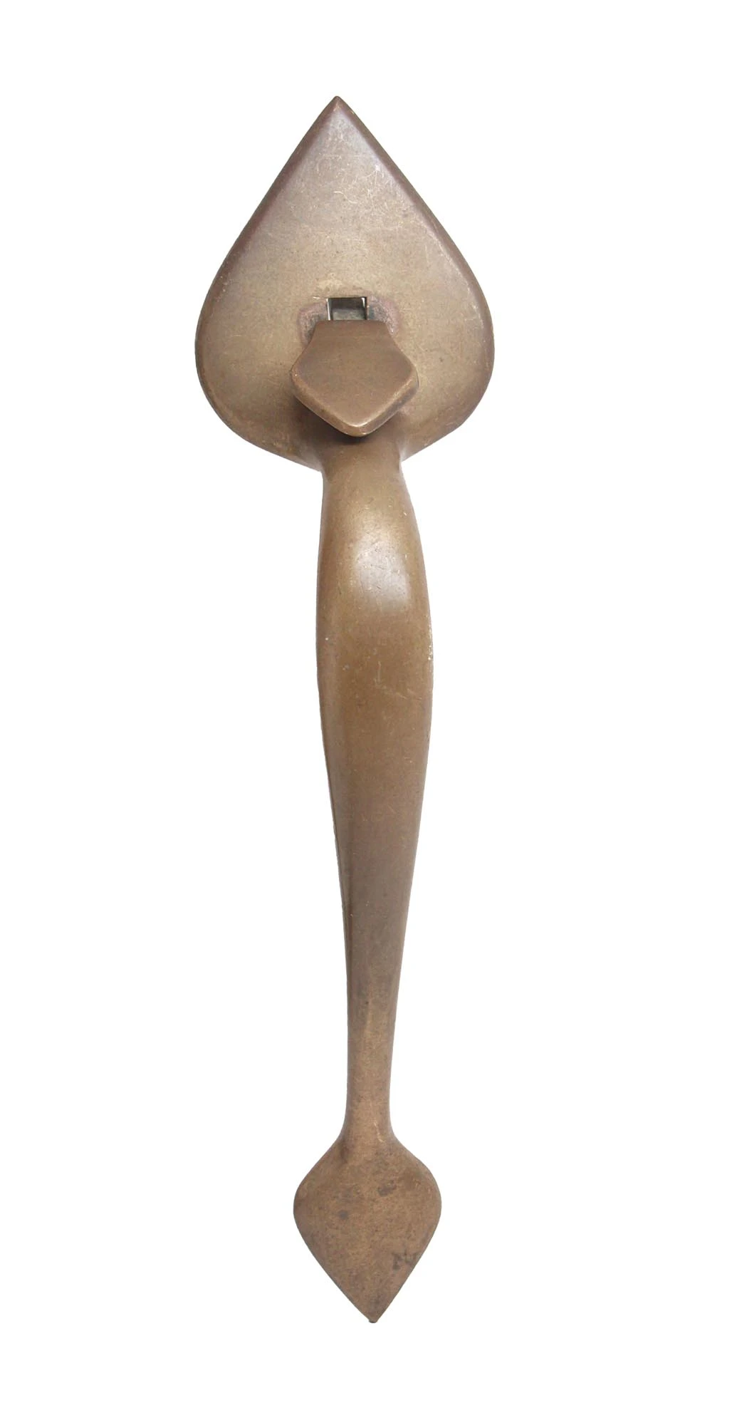 Old Colonial Spade Shaped Brass Door Handle 3 Old Colonial Spade Shaped Brass Door Handle