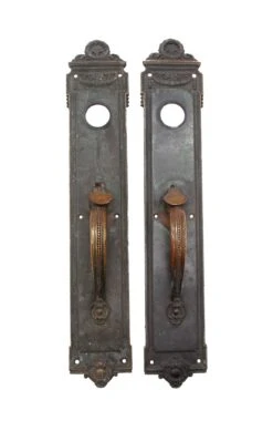 Pair Of 21 In. Victorian Bronze Double Entry Door Pulls
