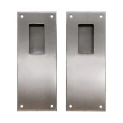 Pair Of Modern 10 In. Nickel Plated Recessed Door Pulls