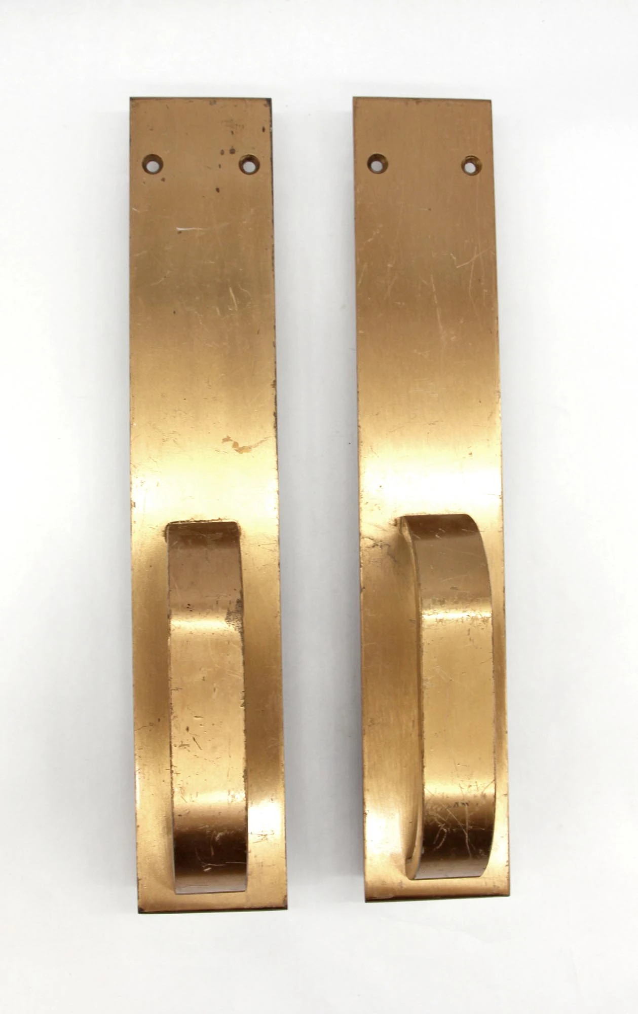 Pair Of Modern 14.5 In. Brass Commercial Door Pulls 3 Pair Of Modern 14.5 In. Brass Commercial Door Pulls