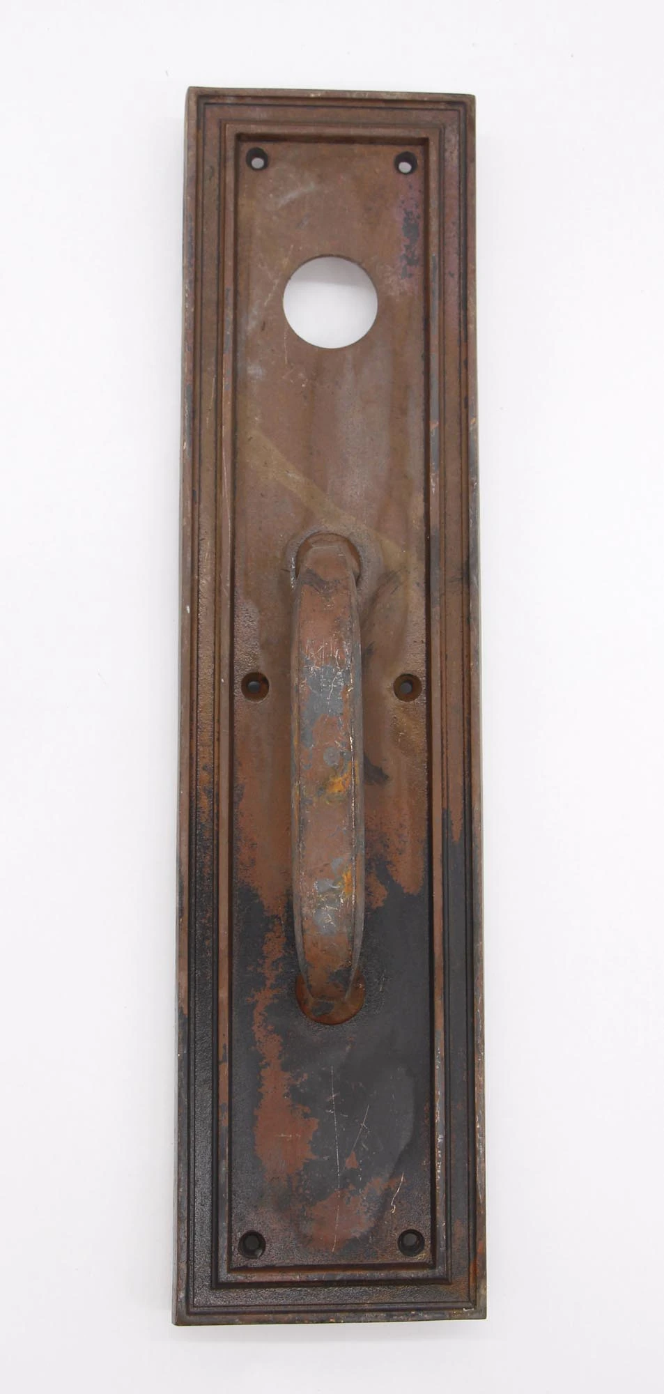 Antique Art Deco Bronze Corbin Door Pull With Lock Insert 4 Antique Art Deco Bronze Corbin Door Pull With Lock Insert - Image 2