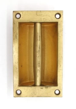 Solid Brushed Brass Recessed Door Handle