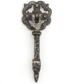 Vintage Arts & Crafts Hammered Brass Door Pull