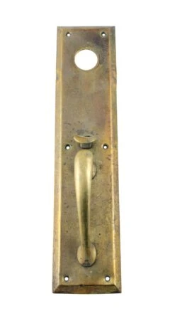 Vintage Classic 14 In. Brass Door Pull Handle With Lock Insert