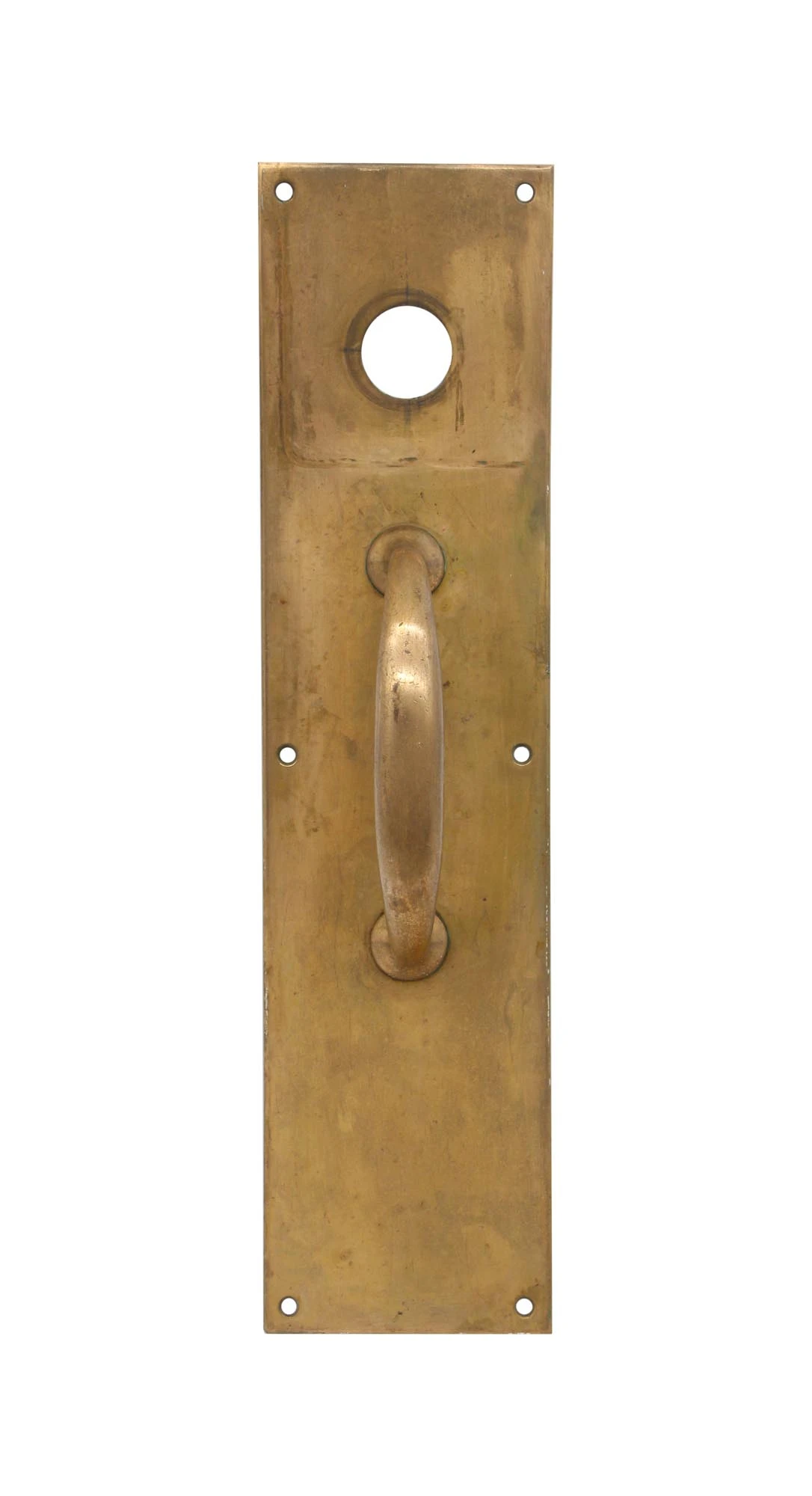 Vintage Commercial 16 In. Brass Door Pull With Lock Insert 3 Vintage Commercial 16 In. Brass Door Pull With Lock Insert