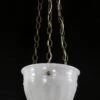 1910 Fluted Cast Milk Glass Gothic Dish Pendant Light