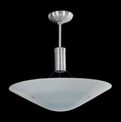 1950s Mid Century Concentric Circle Ombre Blue Glass Pendant Light