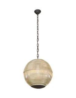 1970 Paris Holophane Globe Streetlight Turned Pendant Light