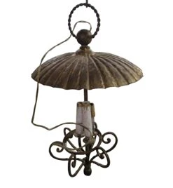 Antique 3 Candle Stick Pendant Light With Shade