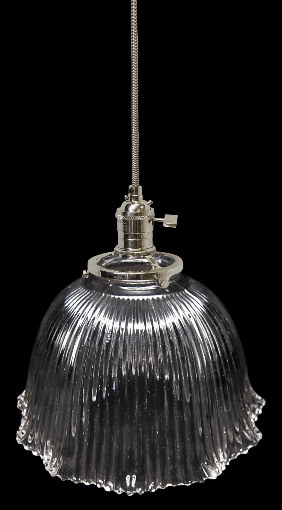 Custom 1920 Holophane 7 In. Clear Glass Pendant Light 3 Custom 1920 Holophane 7 In. Clear Glass Pendant Light