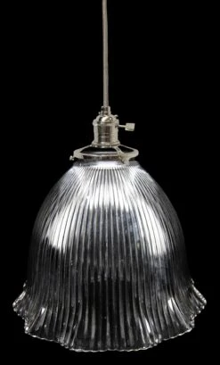 Custom 1920s Holophane 7.625 In. Glass Shade Pendant Light