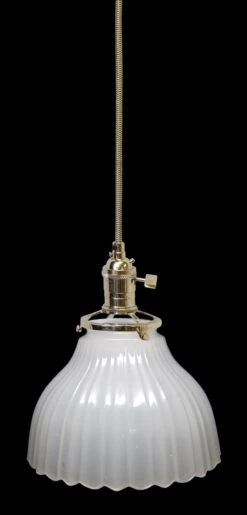 Custom 1920s White 5.75 In. Milk Glass Kitchen Pendant Light