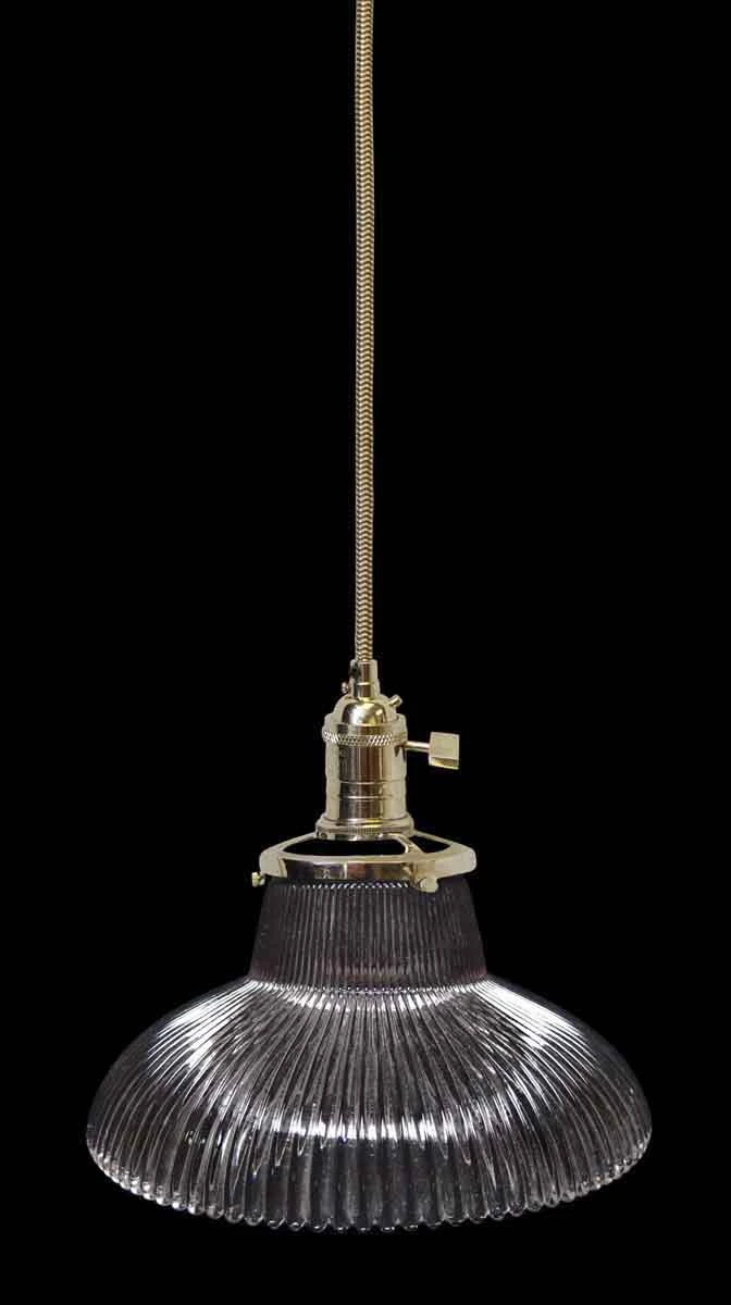 Custom Antique 6.25 In. Clear Holophane Kitchen Pendant Light 3 Custom Antique 6.25 In. Clear Holophane Kitchen Pendant Light