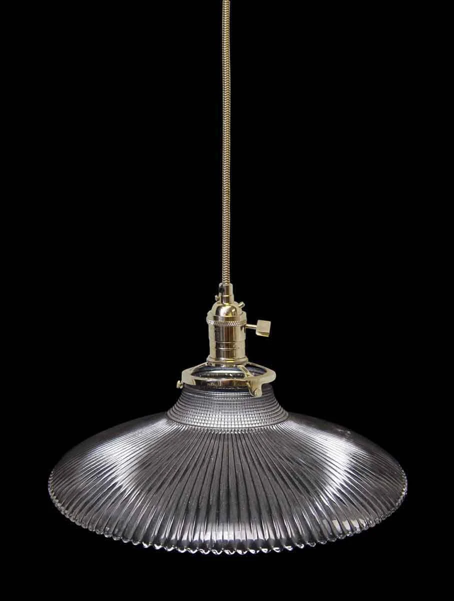 Custom Antique Clear 8.75 In. Holophane Pendant Light 3 Custom Antique Clear 8.75 In. Holophane Pendant Light
