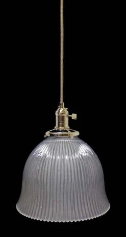 Custom Antique Glass 6.5 In. Holophane Kitchen Pendant Light