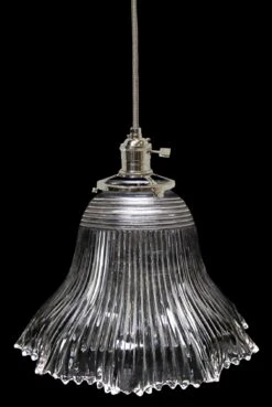 Custom Antique Holophane 5.625 In. Glass Pendant Light
