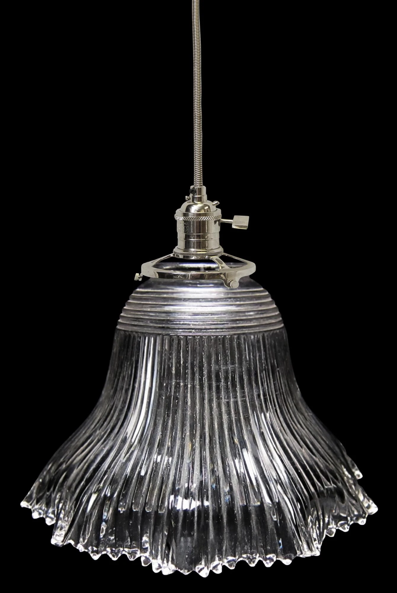 Custom Antique Holophane 5.625 In. Glass Pendant Light 3 Custom Antique Holophane 5.625 In. Glass Pendant Light