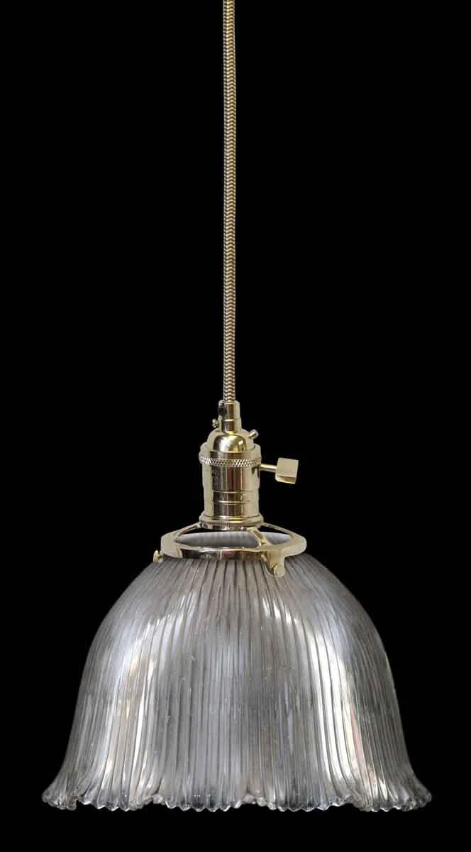 Custom Antique Holophane 6.25 In. Clear Glass Kitchen Pendant Light 3 Custom Antique Holophane 6.25 In. Clear Glass Kitchen Pendant Light