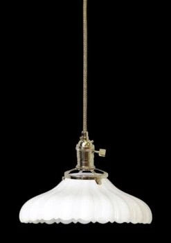 Custom Antique White 9 In. Milk Glass Pendant Light