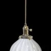 Custom Antique White Milk Glass 7.25 In. Pendant Light