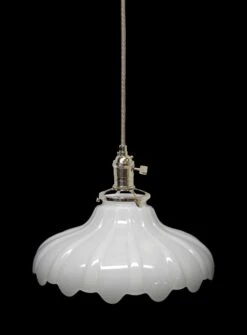 Custom Antique White Milk Glass 8.375 In. Pendant Light