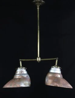 Double Copper Plated 1910s Mercury Glass Pendant Light
