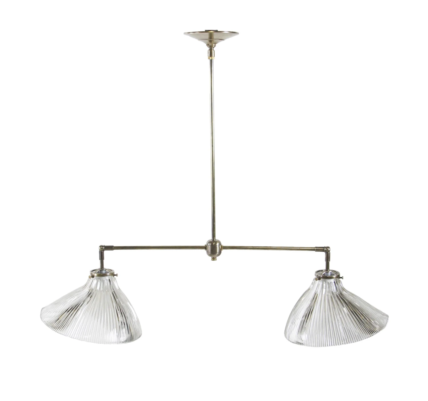 Double Holophane Prism Glass Pendant Light 3 Double Holophane Prism Glass Pendant Light