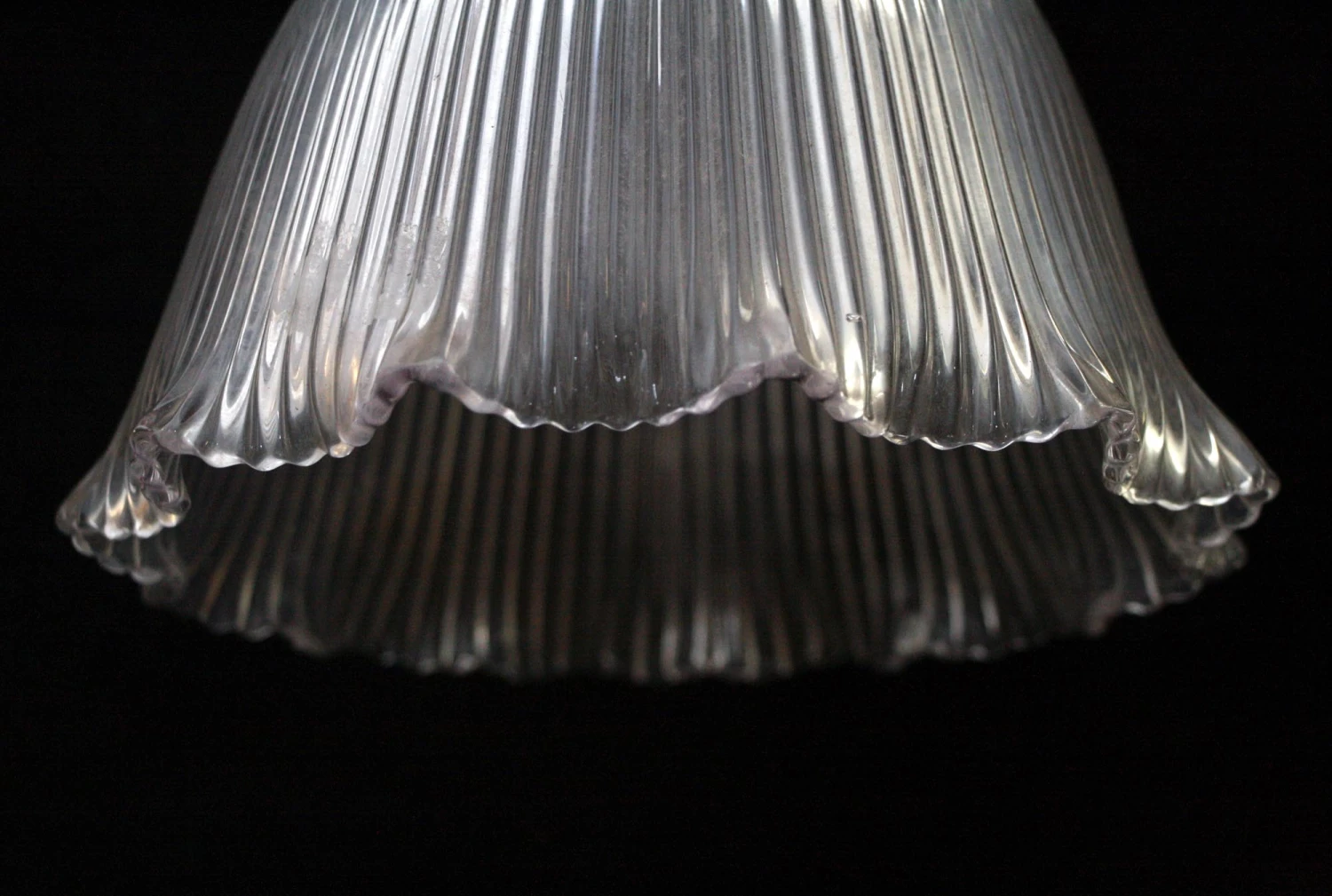 Custom 1920s Holophane 8 In. Clear Glass Kitchen Pendant Light 5 Custom 1920s Holophane 8 In. Clear Glass Kitchen Pendant Light - Image 3