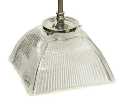 Industrial Clear Glass Square Holophane Pole Pendant Light 13 Industrial Clear Glass Square Holophane Pole Pendant Light -OGT Sale Store down lights for sale m225541