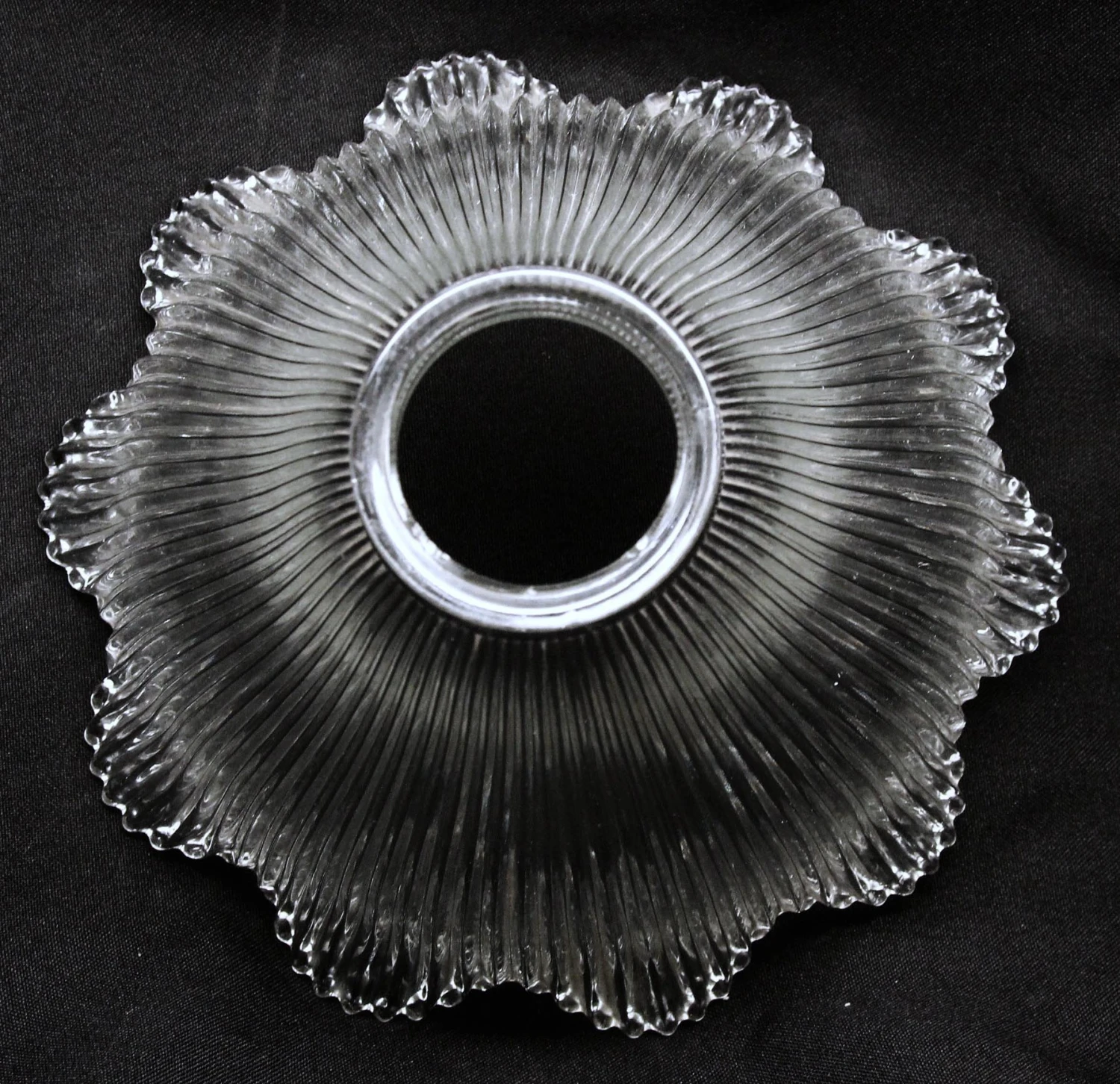 Custom Antique Holophane 7.75 In. Clear Glass Pendant Light 5 Custom Antique Holophane 7.75 In. Clear Glass Pendant Light - Image 3