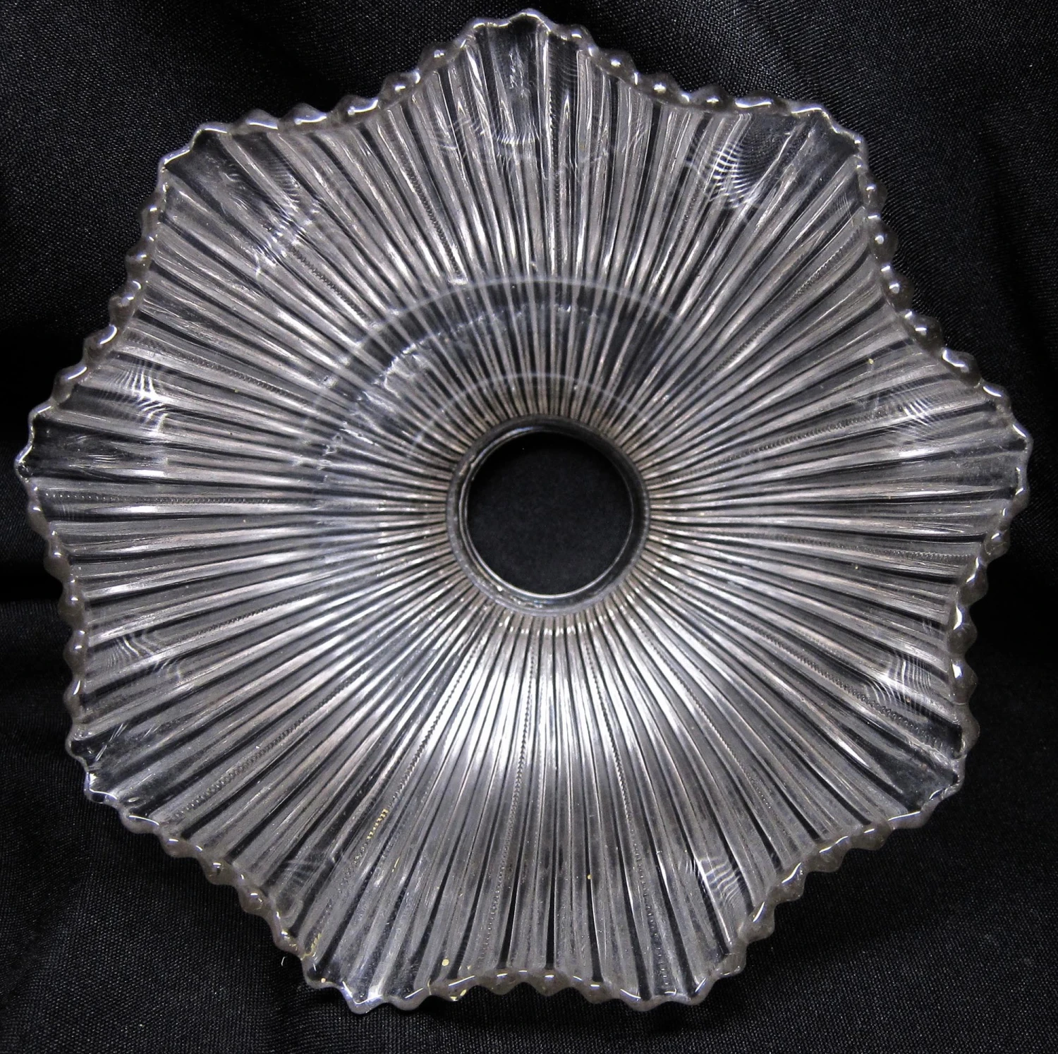 Custom 1920s Holophane Clear Glass 7 In. Pendant Light 5 Custom 1920s Holophane Clear Glass 7 In. Pendant Light - Image 3