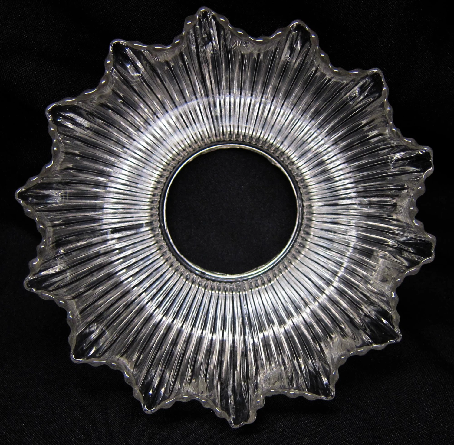 Custom 1920s Clear 6.875 In. Glass Holophane Pendant Light 5 Custom 1920s Clear 6.875 In. Glass Holophane Pendant Light - Image 3