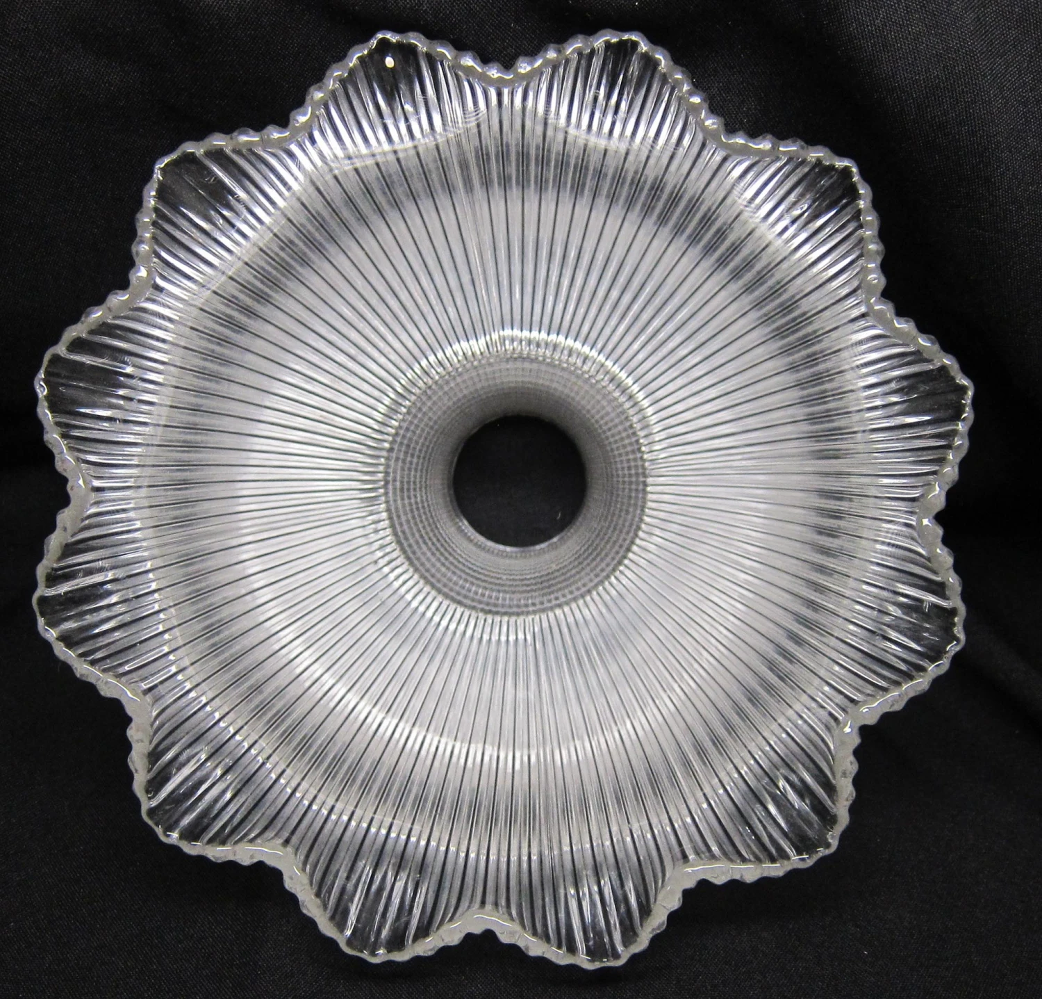 Custom 1920s Holophane 8.5 In. Clear Glass Pendant Light 5 Custom 1920s Holophane 8.5 In. Clear Glass Pendant Light - Image 3