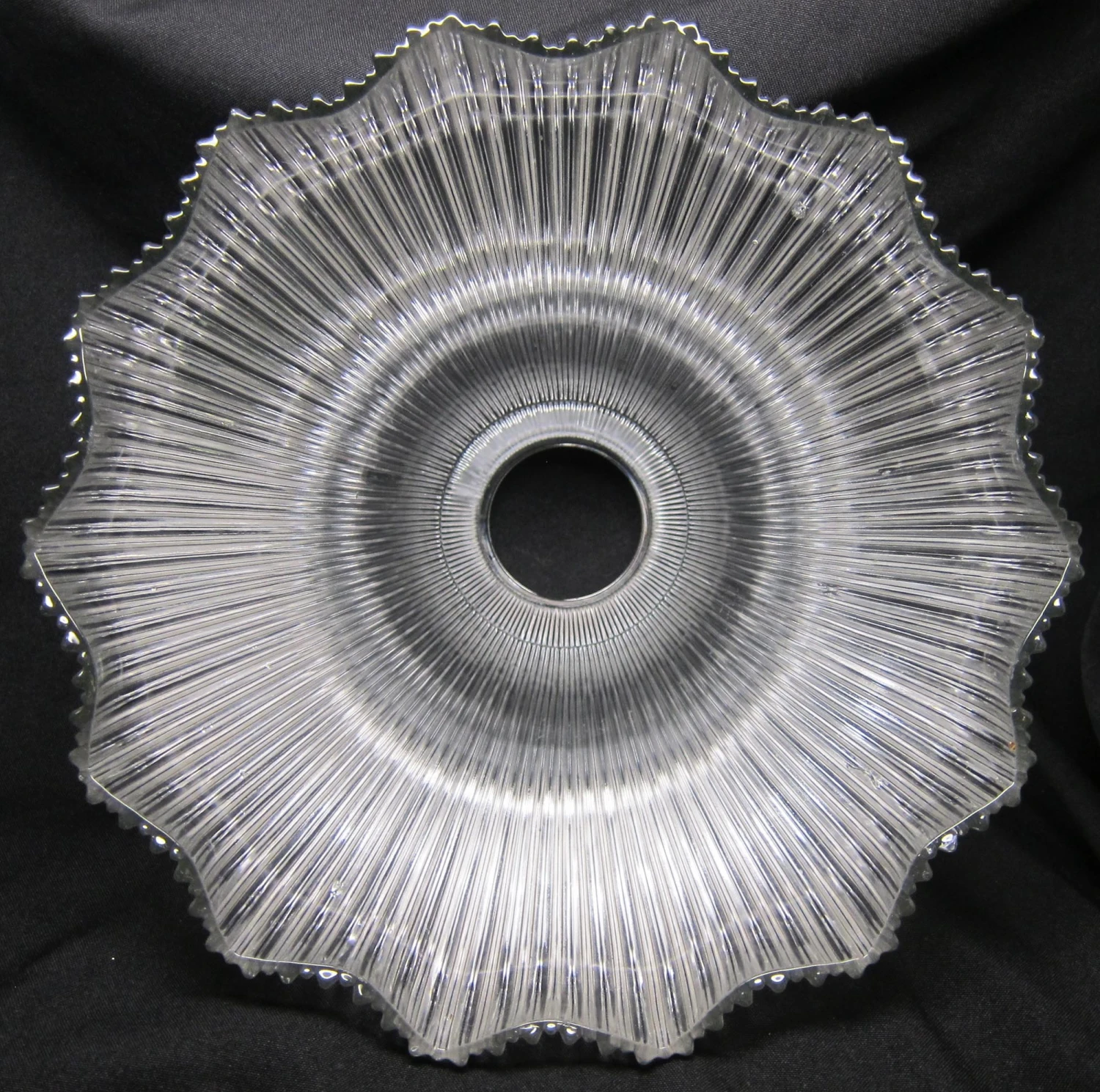 Custom 1920s Holophane Clear Glass 11.375 In. Pendant Light 5 Custom 1920s Holophane Clear Glass 11.375 In. Pendant Light - Image 3