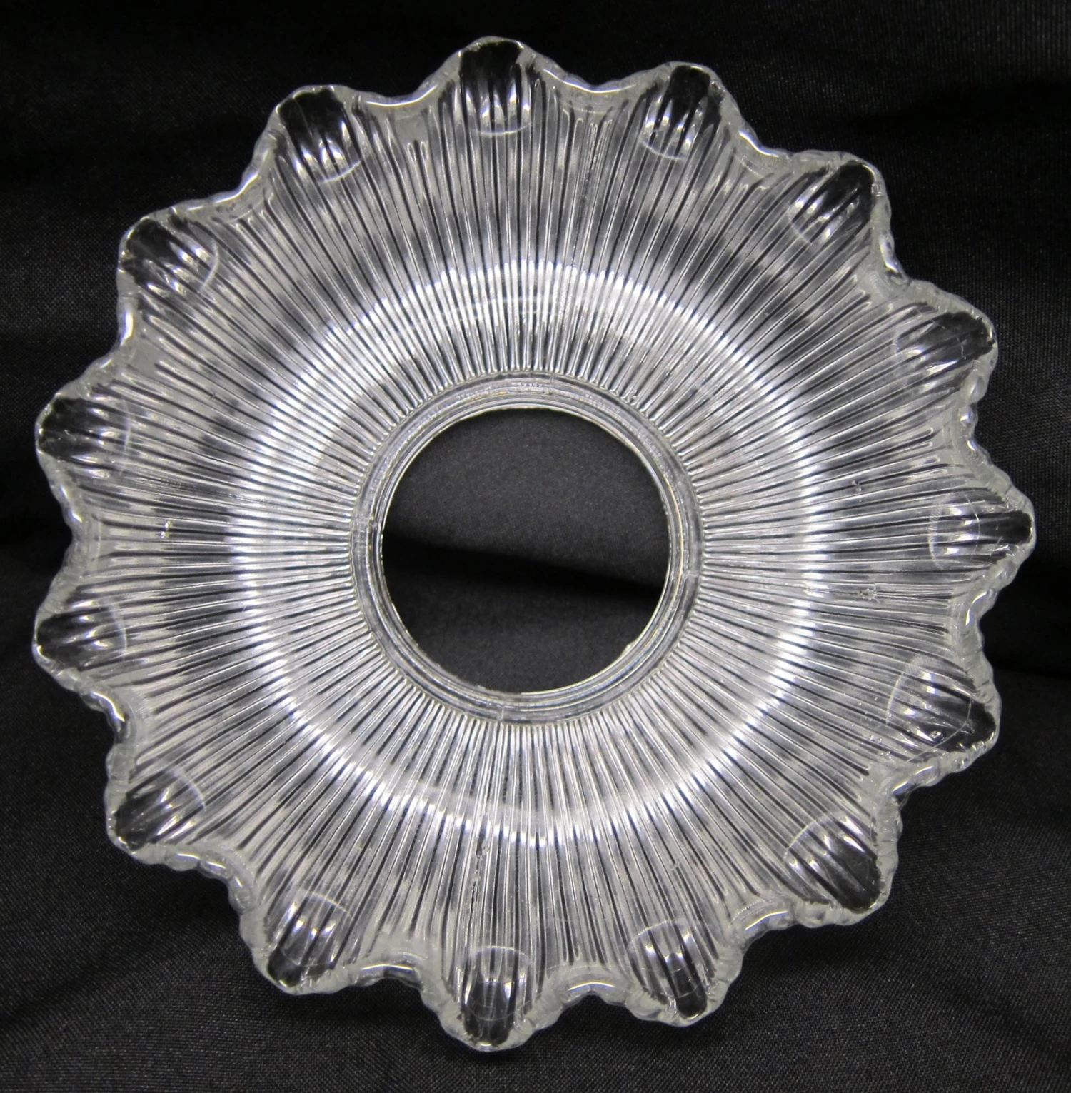 Custom 1920s Holophane Clear Glass 7.25 In. Pendant Light 5 Custom 1920s Holophane Clear Glass 7.25 In. Pendant Light - Image 3