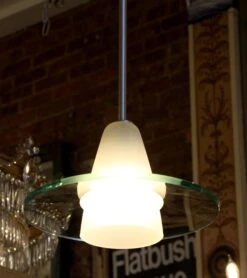 Vintage Modern Frosted Clear 12 In. Glass Pendant Light -OGT Sale Store down lights for sale n231283
