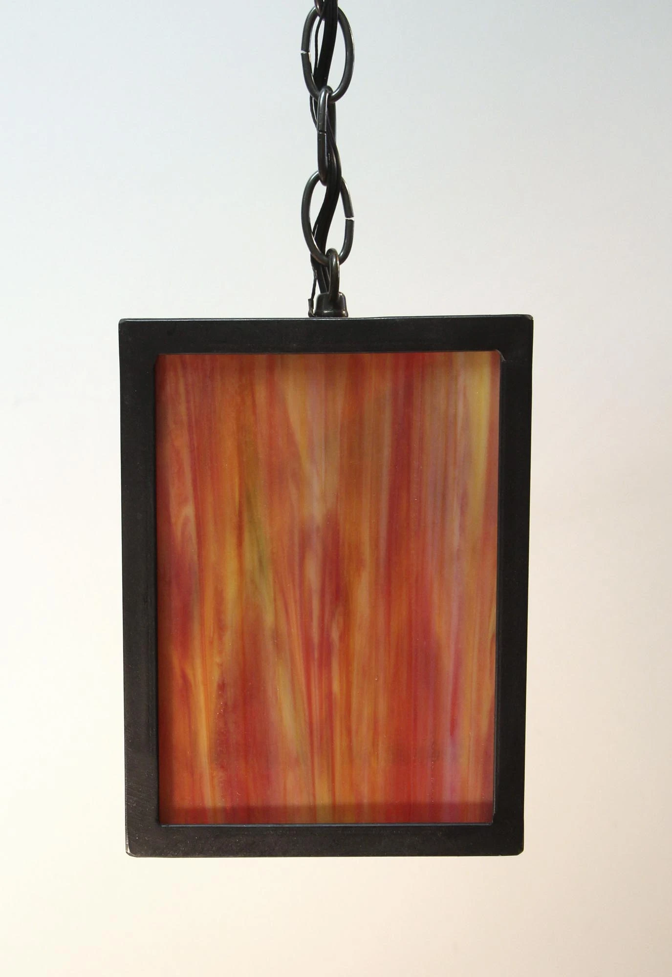 Modern Stained Glass Lantern With Black Iron Frame 5 Modern Stained Glass Lantern With Black Iron Frame - Image 3