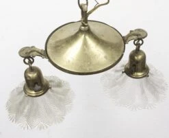 Victorian Brass Down Light With 2 Glass Shades -OGT Sale Store down lights for sale p260927