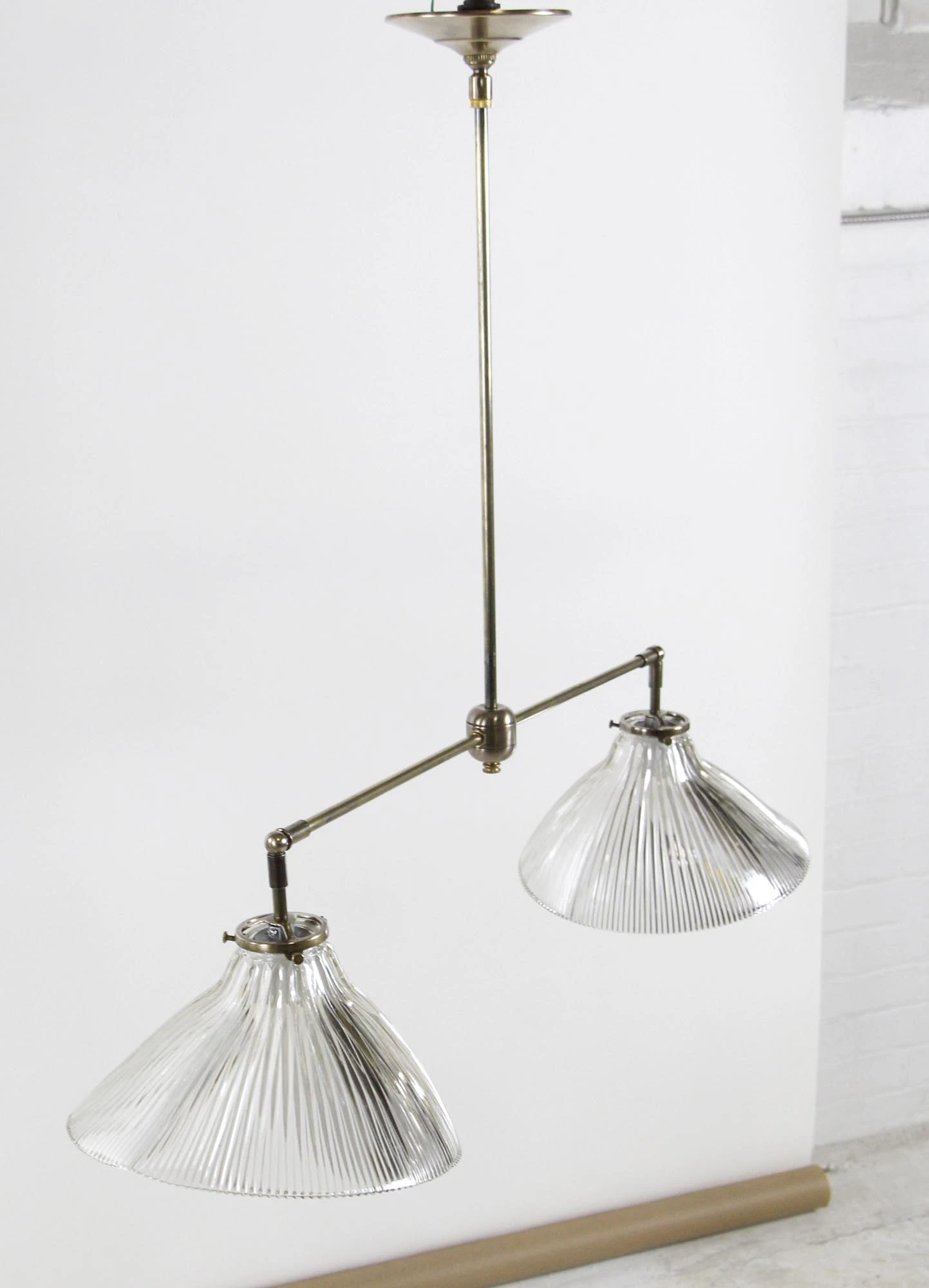 Double Holophane Prism Glass Pendant Light 5 Double Holophane Prism Glass Pendant Light - Image 3