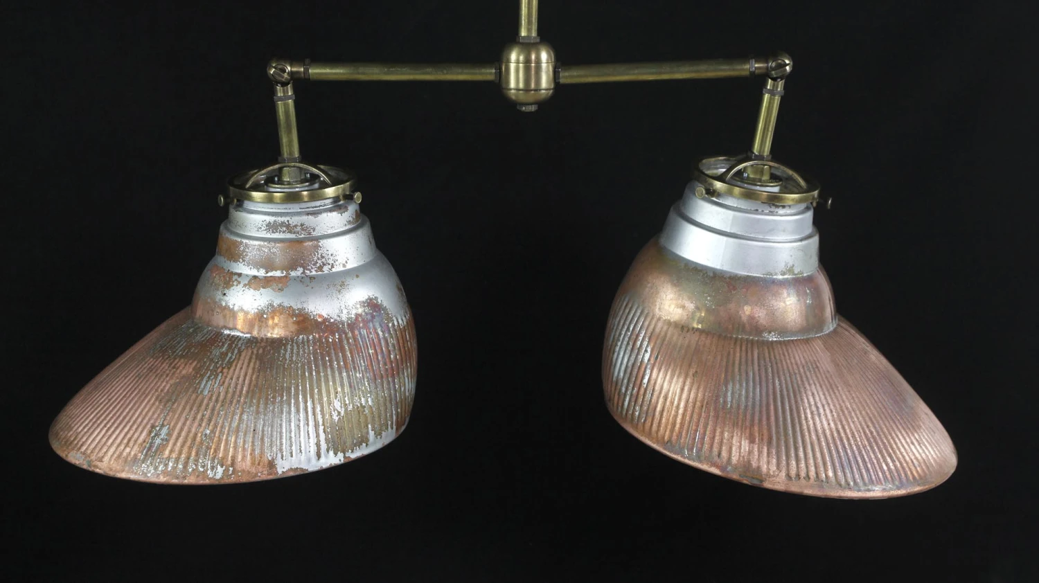 Double Copper Plated 1910s Mercury Glass Pendant Light 5 Double Copper Plated 1910s Mercury Glass Pendant Light - Image 3