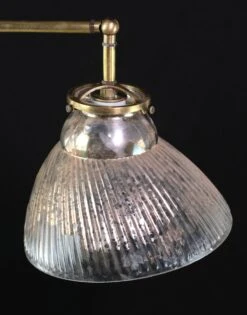 1910s X-Ray Glass Brass Pole Double Down Pendant Light -OGT Sale Store down lights for sale q275938