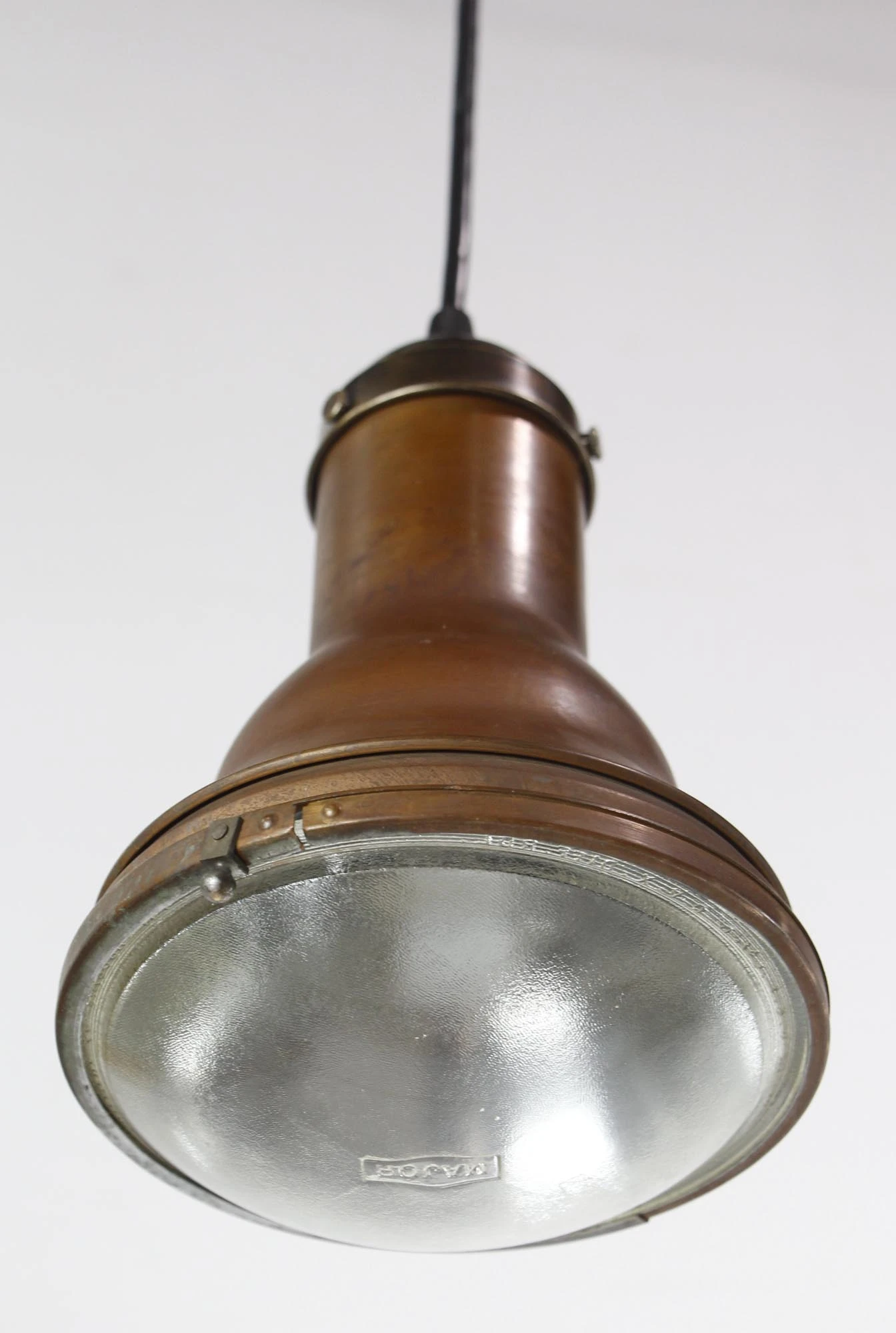 Reclaimed Philadelphia Civic Center Copper & Glass Stage Pendant Light 5 Reclaimed Philadelphia Civic Center Copper & Glass Stage Pendant Light - Image 3