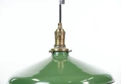 Industrial 14 In. Enameled Green Steel Shade Black Cord Pendant Light 12 Industrial 14 In. Enameled Green Steel Shade Black Cord Pendant Light -OGT Sale Store down lights for sale q282584