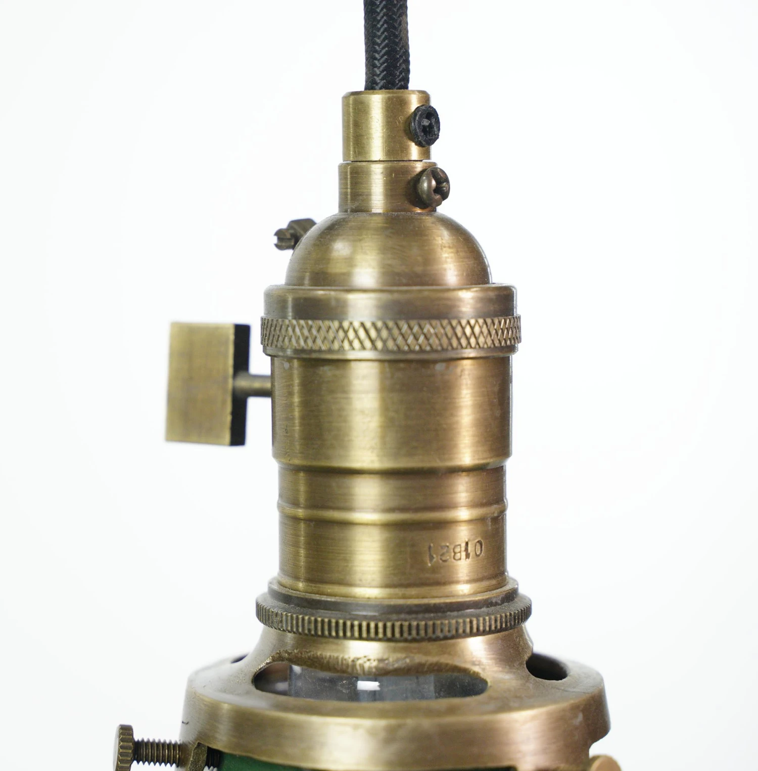 Industrial 14 In. Enameled Steel Green Shade Black Cord Pendant Light 5 Industrial 14 In. Enameled Steel Green Shade Black Cord Pendant Light - Image 3