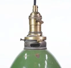 Vintage Industrial 8.325 In. Green Enameled Steel Pendant Light -OGT Sale Store down lights for sale q282600