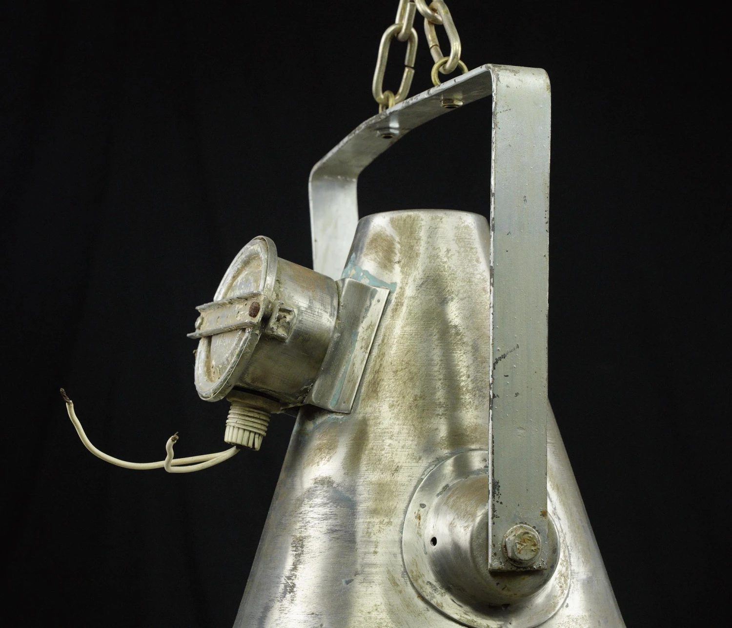 Vintage Industrial Steel & Glass Pendant Light Stamped Kokosha Japan 5 Vintage Industrial Steel & Glass Pendant Light Stamped Kokosha Japan - Image 3