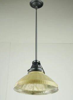 Vintage Ribbed Tan Mercury Glass Steel Pole Pendant Light 17 Vintage Ribbed Tan Mercury Glass Steel Pole Pendant Light -OGT Sale Store down lights for sale q284524