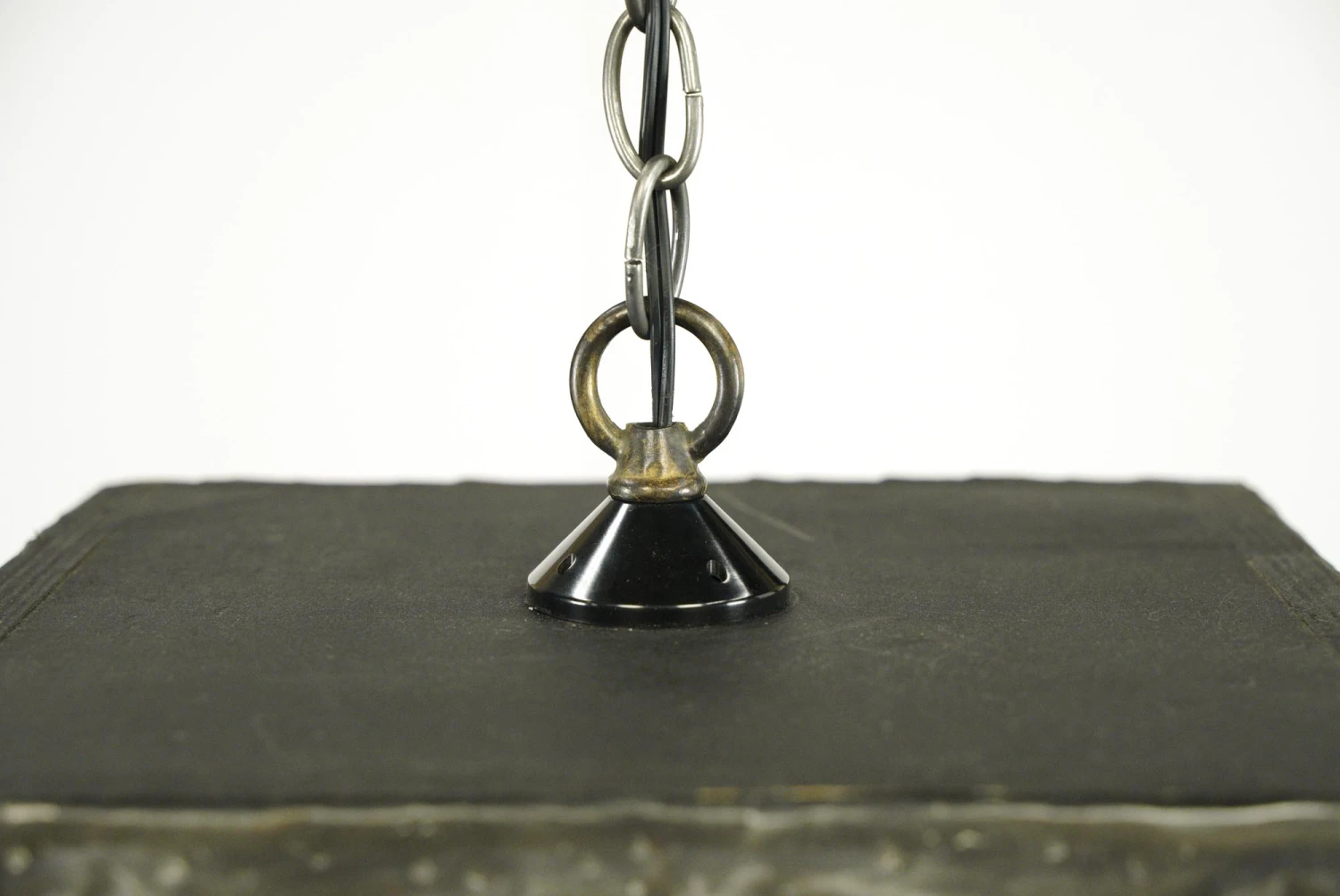 Handmade Antique Tin Ceiling 12 In. Square Pendant Light 5 Handmade Antique Tin Ceiling 12 In. Square Pendant Light - Image 3